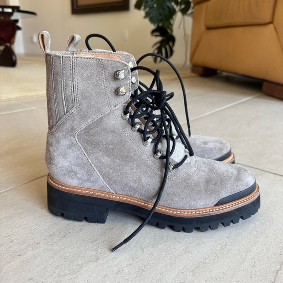 Mark Fisher Izzie Genuine Shearling Lug Sole Laceup Boots Bootie Size 8 - Picture 4 of 12